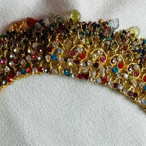 Gold-tone Multicolor Crystal Statement Necklace